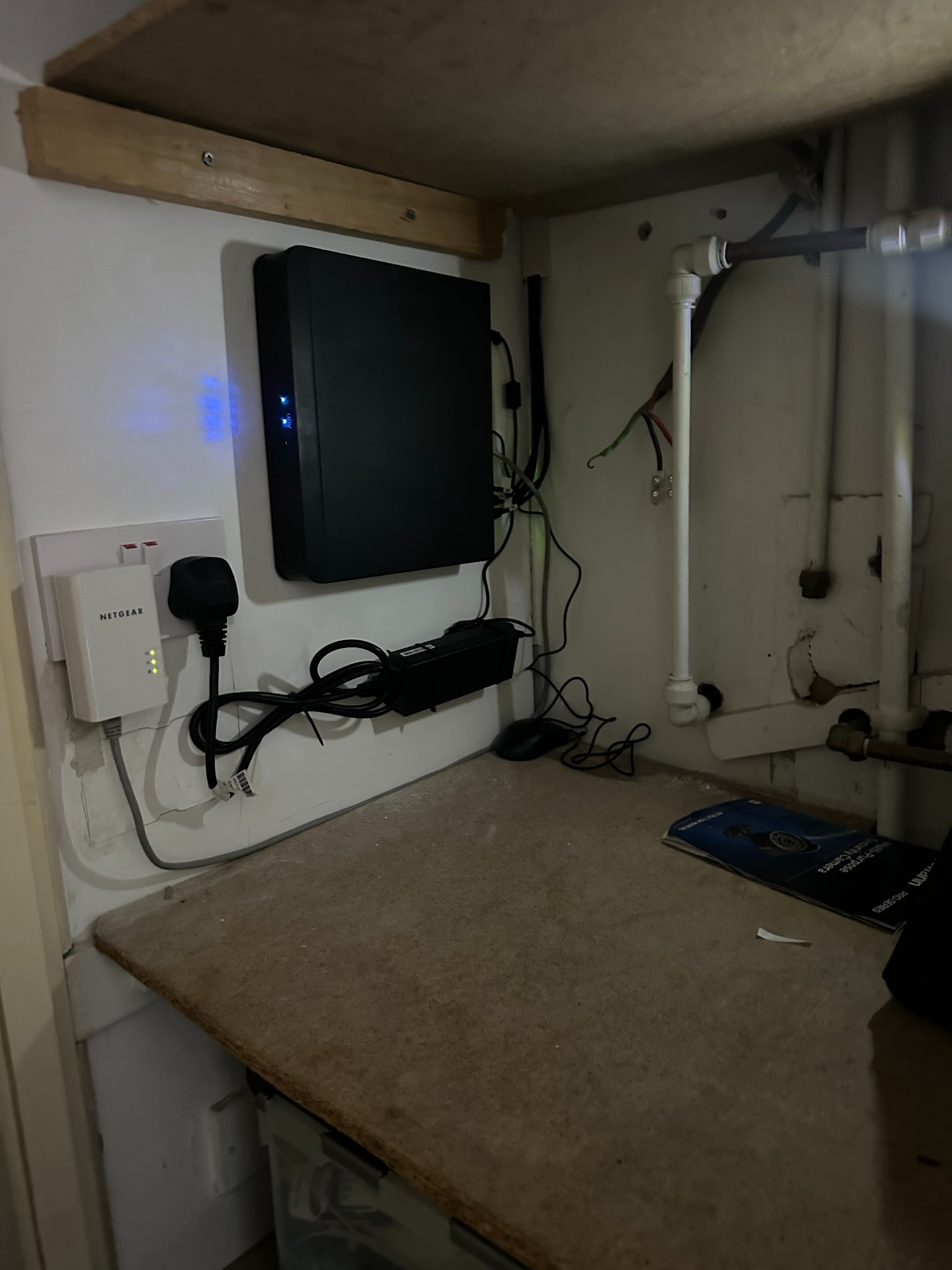 Wall-mounted CCTV network equipment