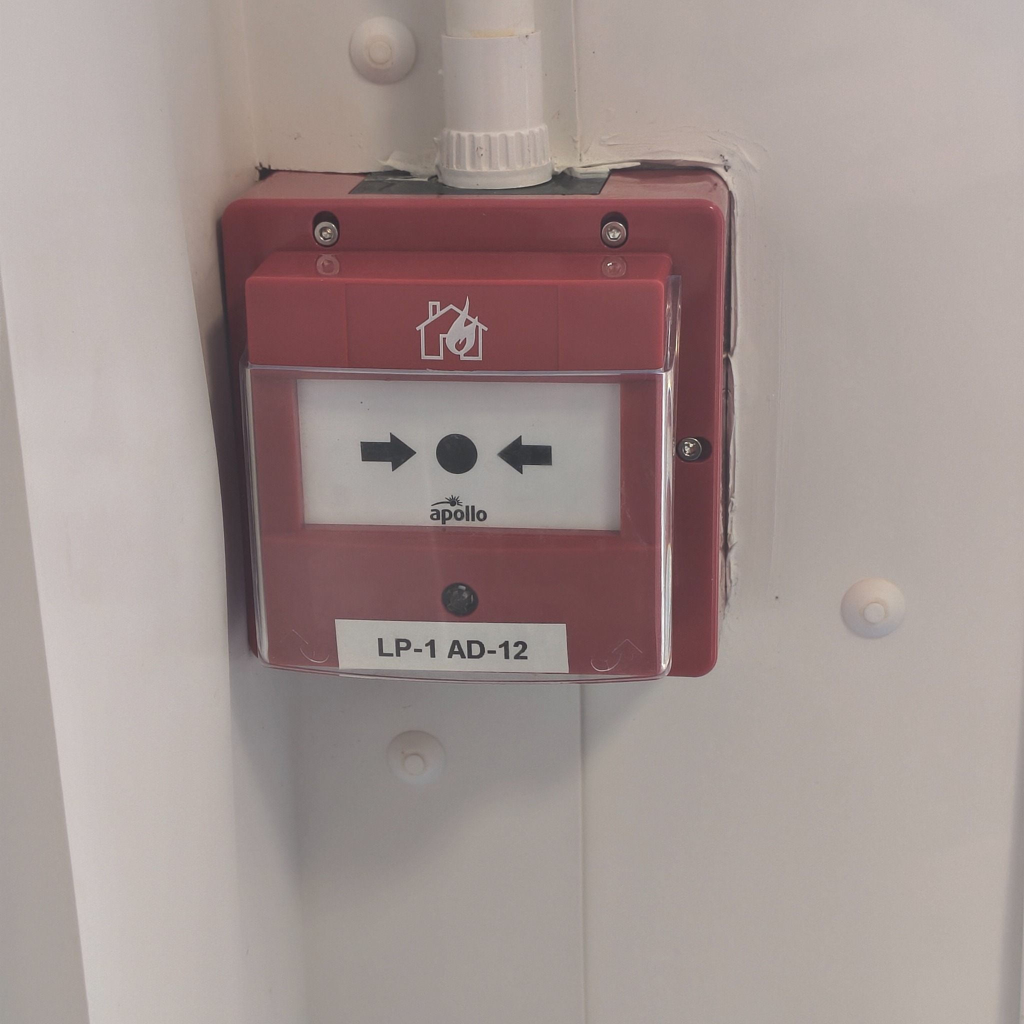 Red fire alarm manual call point